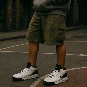 Nike Air Flight 48‎ Men’s Size 9.5 Mid Top Sneakers White Black Retro 2007